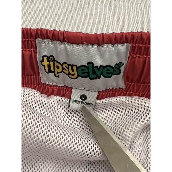 TIPSY ELVES Freedom's Calling Swim Trunks Size Large Red White Blue Liner USA 8" - Picture 5 of 13